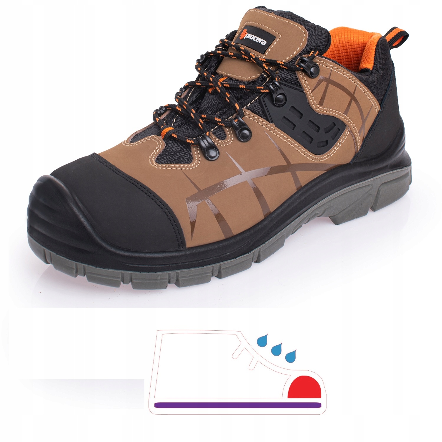 Robocze Buty Wodoodporne Półbuty S3 Src Bhp Ochronne Procera Marrone r.40