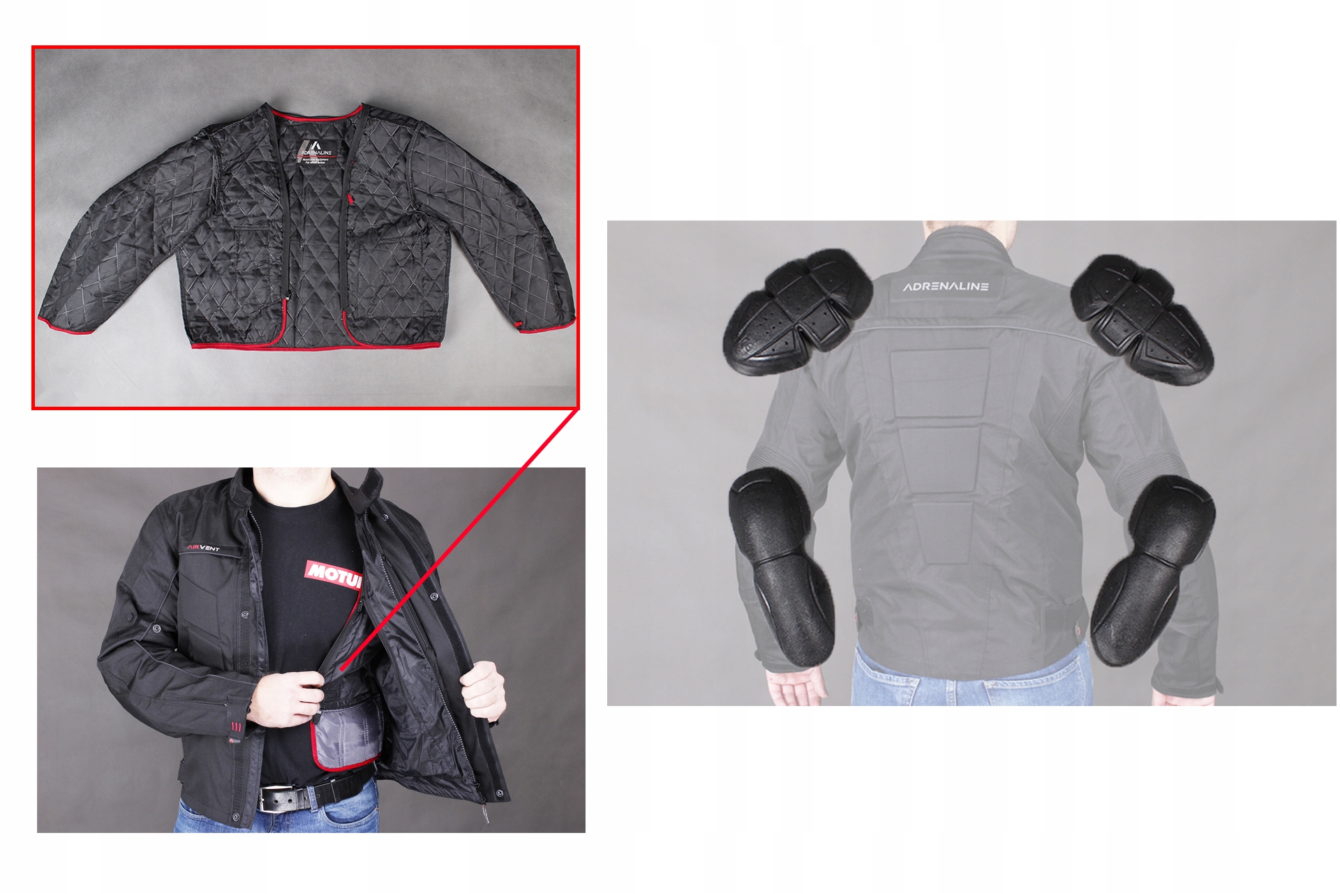 KURTKA MOTOCYKLOWA TEKSTYLN ADRENALINE PYRAMID 3XL Rodzaj Męskie