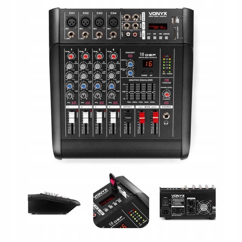 Powermikser 5-канальный DSP BT USB MP3 Vonyx AM5A