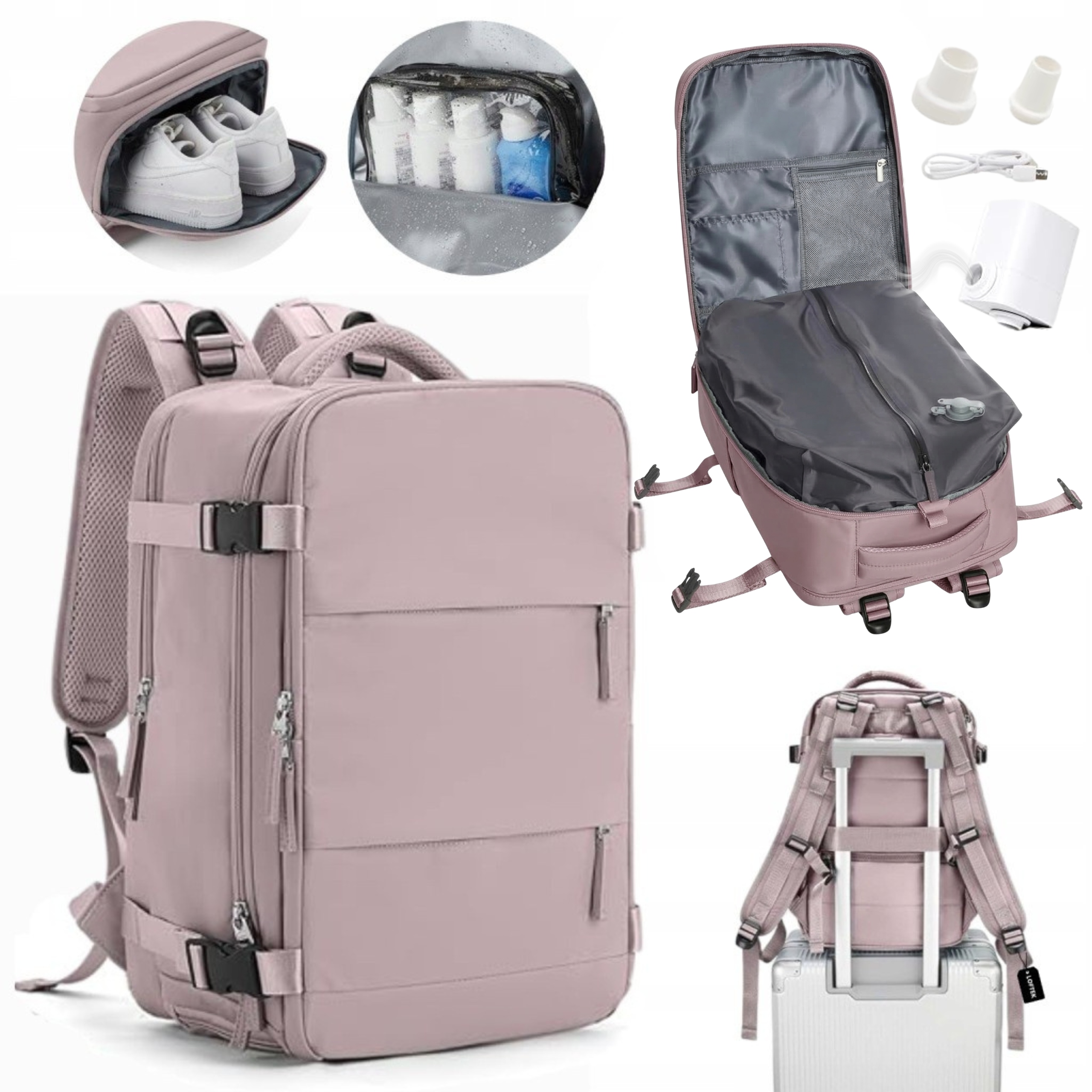 Batoh do letadla Wizzair Ryanair 40x30x20 s vakuovým vakem pumpička