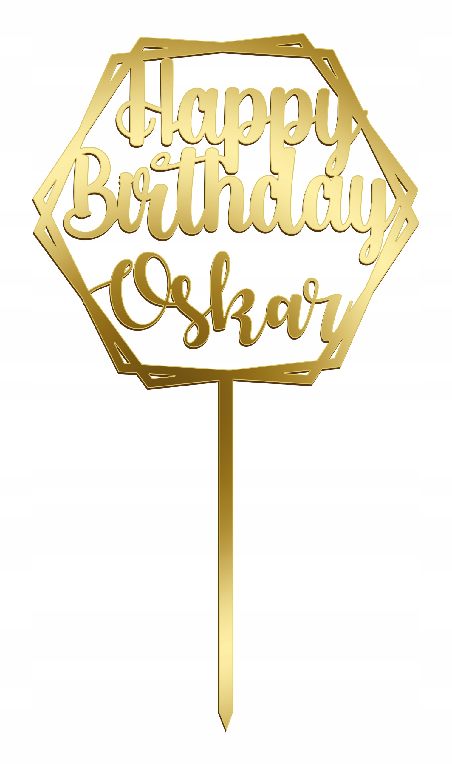 

Topper Urodzinowy Personalizowany Złoty