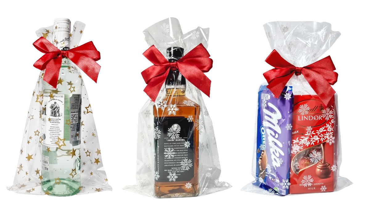 Torebki foliowe świąteczne ZŁOTE 20x35 50 STAZŁ Materiał celofan