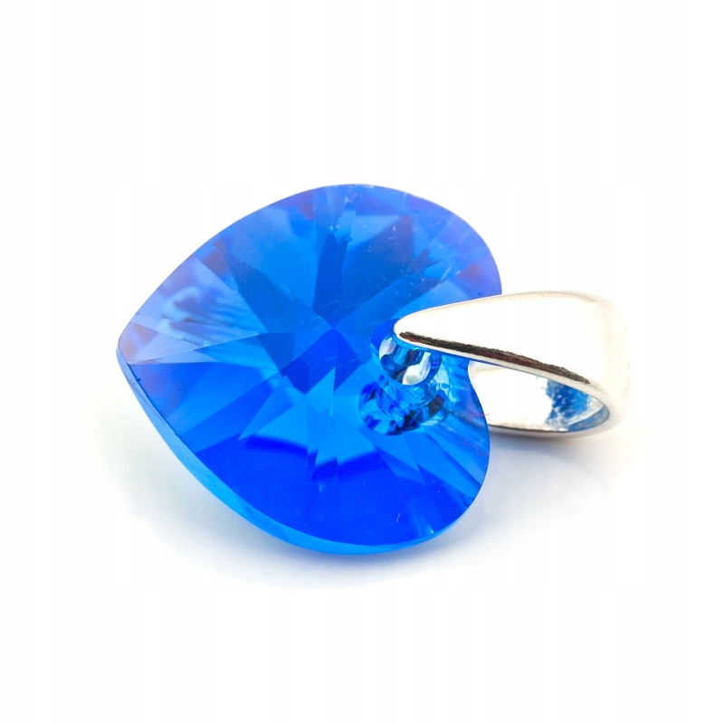 

Wisiorek srebrny z kr. Swarovski Serce 10 Sapph Ab