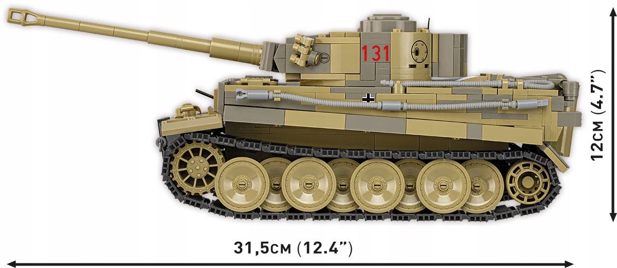 KLOCKI COBI 2588 czołg Panzer VI Tiger no131HC WW2 1275 El. Tygrys Rodzaj zestaw