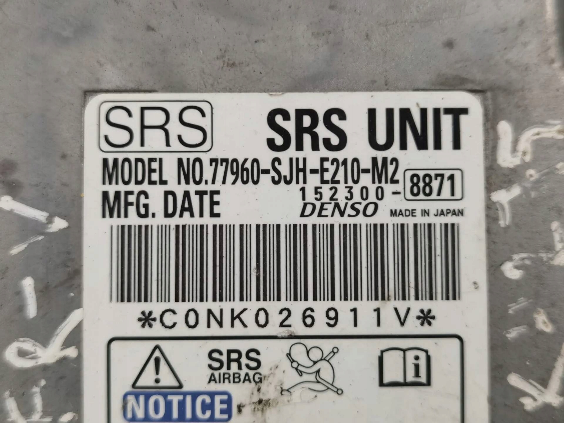 modulo airbag Honda FR-V BE5 2005 77960SJHE210M2