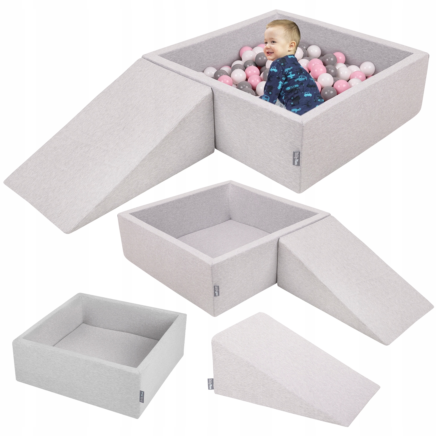 KiddyMoon PPZP-KW30D-112 Plac Zabaw z Pianki Suchy Basen 200 Piłek Kulek