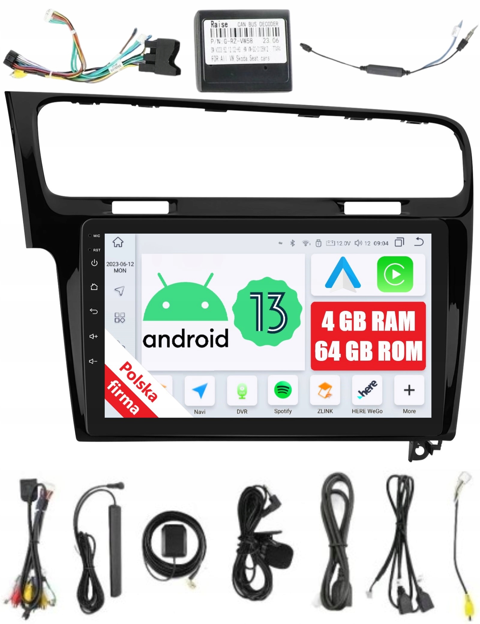 Rádio 2DIN Navigácia Android Volkswagen Golf VII 4/64GB Dsp Carplay Lte