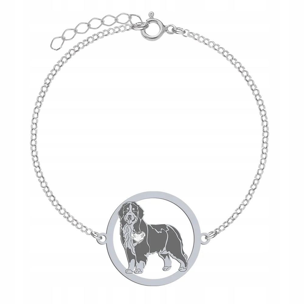 Náramek Bernský salašnický pes Stříbro 925 Dárek Gravírování Bonus