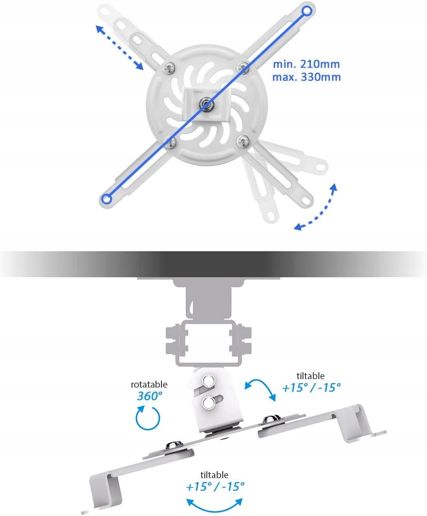 UNIWERSALNY WIESZAK DO PROJEKTORA SUFITOWY BIAŁY Model deleyCON