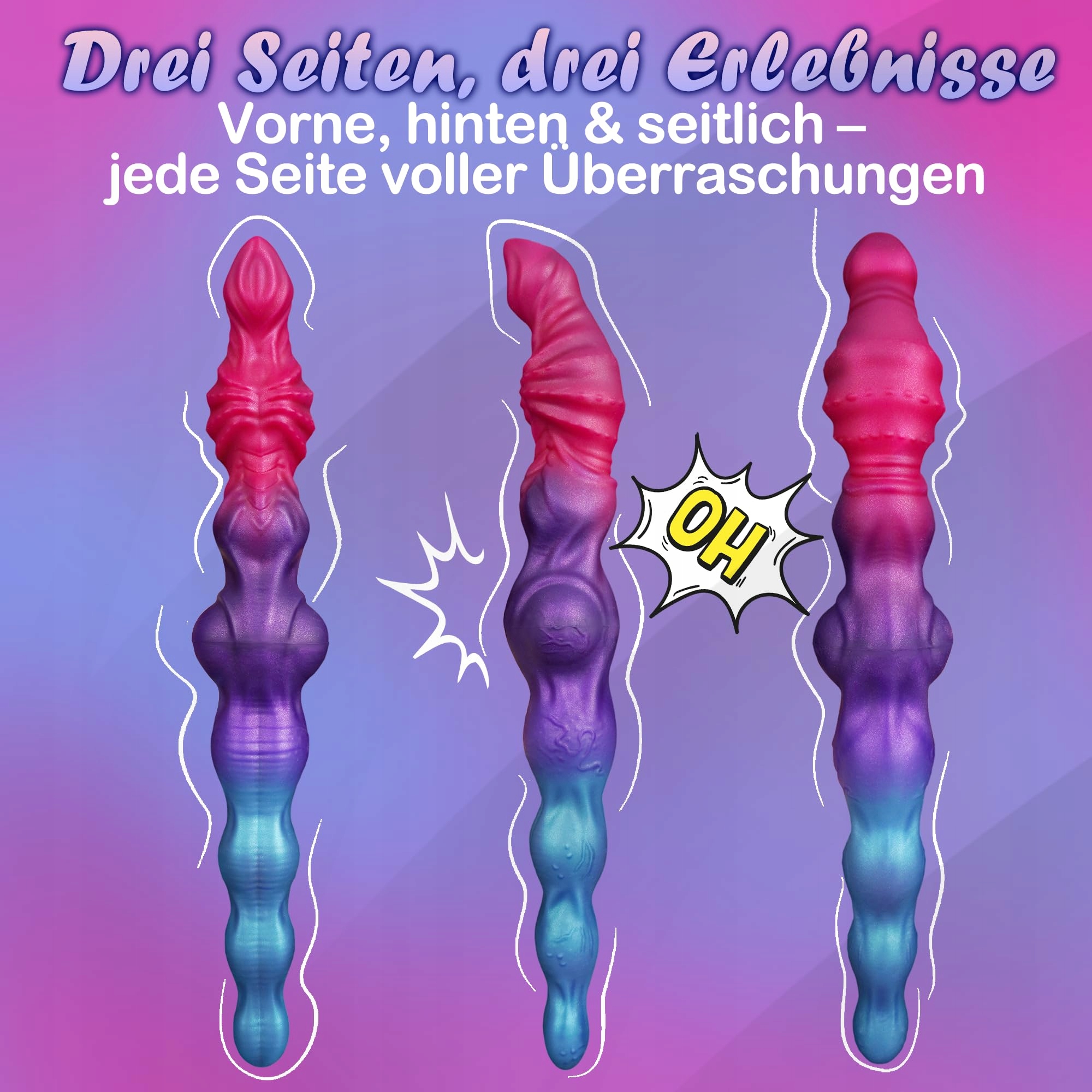 FANTASY Dildo XXL Silikon Doppeldildo Analdildo Dla Par i Lesbijek — miniatura 4