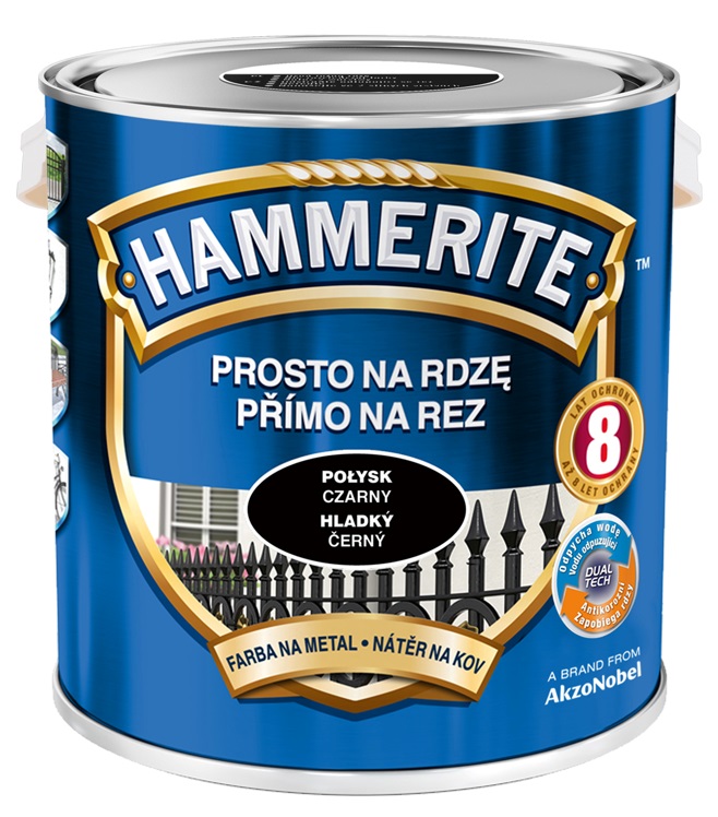 

Farba Na Rdzę Hammerite- połysk, czarna, 2.5l