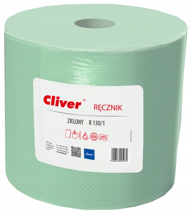 Cliver Ręcznik papierowy w roli 130m zielony 1 Rolka.