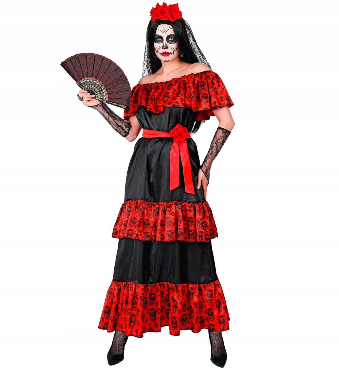 Kostým Mrtvá Mexičanka Převlek Dia De Los Muertos Halloween XL
