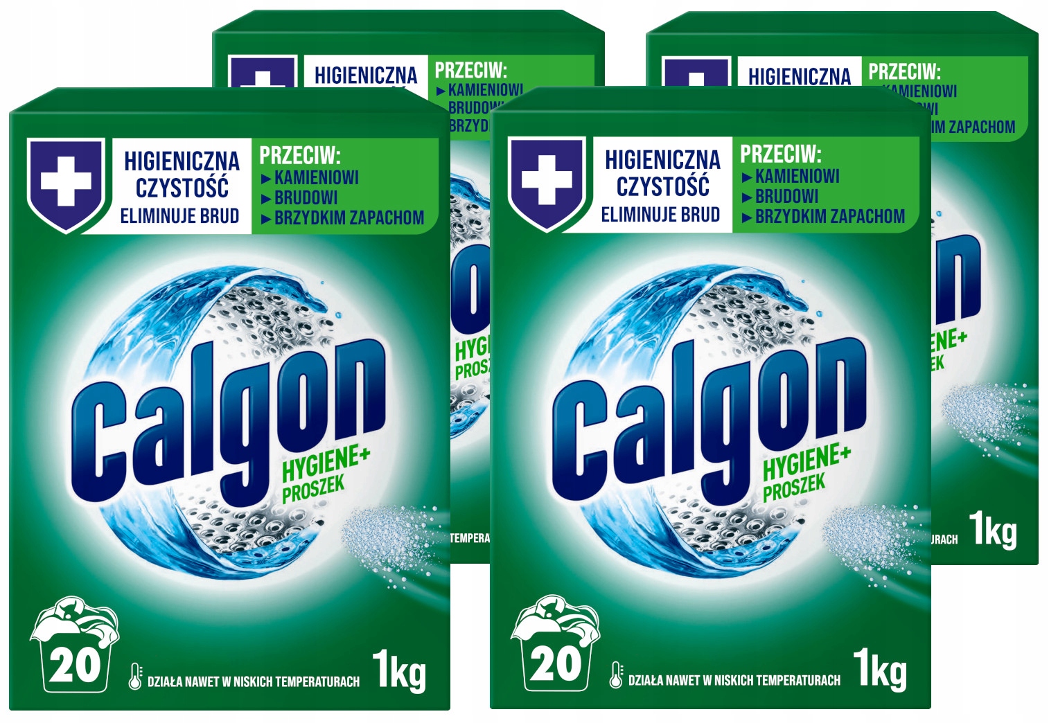 Levně Prášek na čištění pračky Antibakteriální Calgon Hygiene+ 4x1 kg