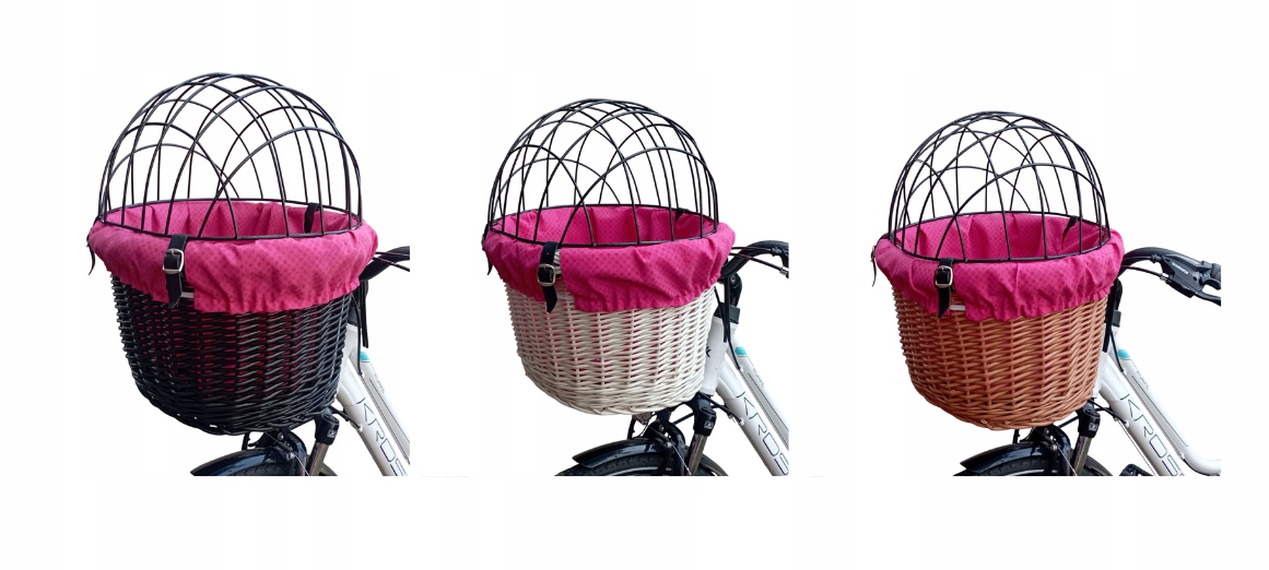 Kosz wiklinowy na rower dla Psa do 10kg Transporter wkład i poduszka
