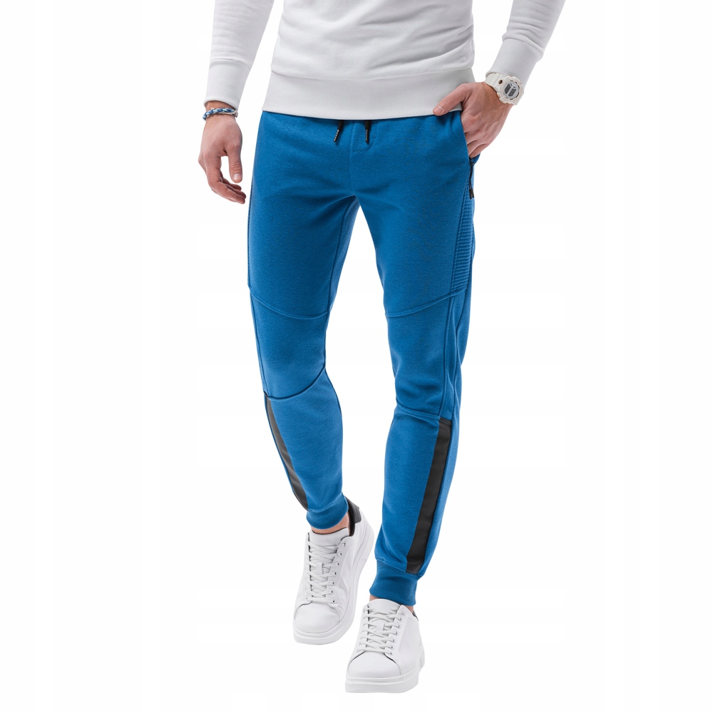 

Spodnie męskie dresowe joggery P920 niebieskie L