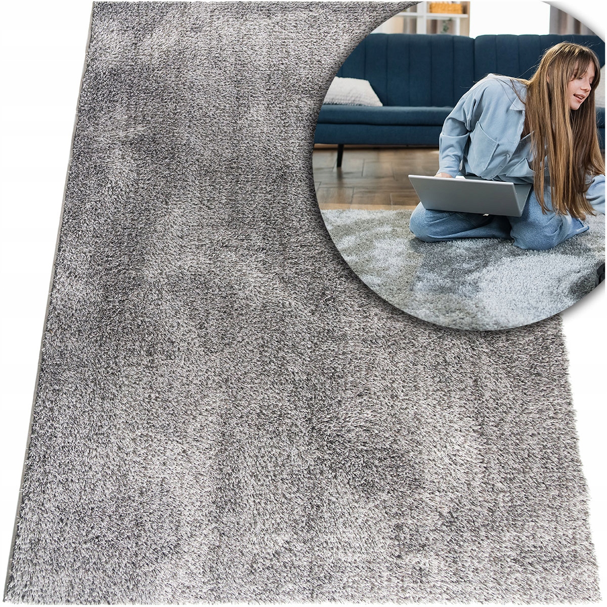 Koberec Shaggy Měkký Plyšový Viti Šedý 120x170
