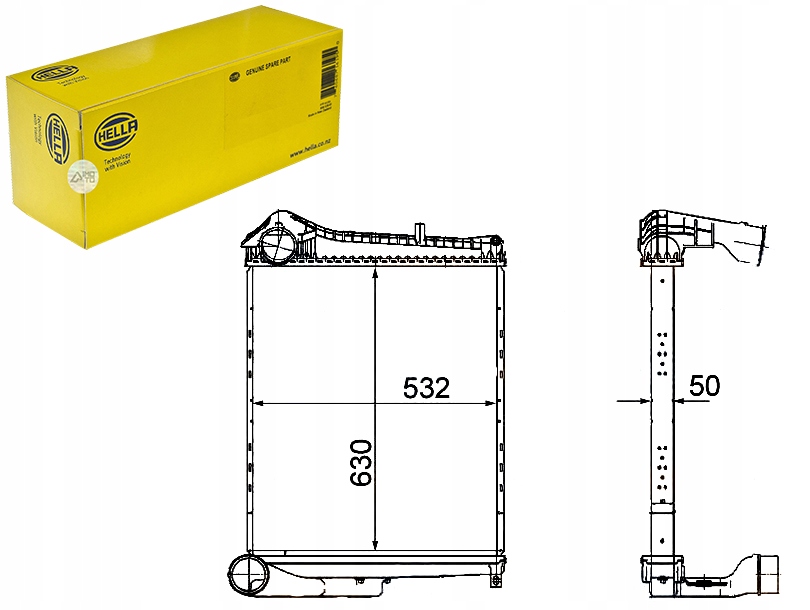 HELLA INTERCOOLER CHŁODNICA POWIETRZA DOŁADOWUJĄCE