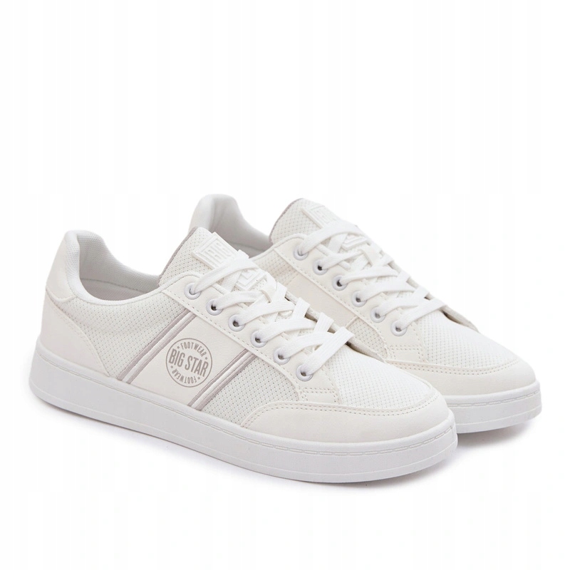 Pánské Pohodlné Tenisky Big Star Se Šněrováním, Pohodlné TT174308 Bílé 41
