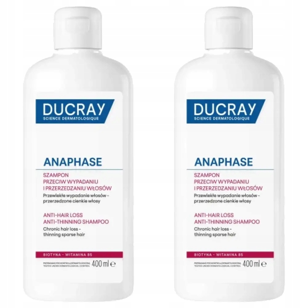 2x Ducray Anaphase+, szampon do włosów wypadających, 400 ml