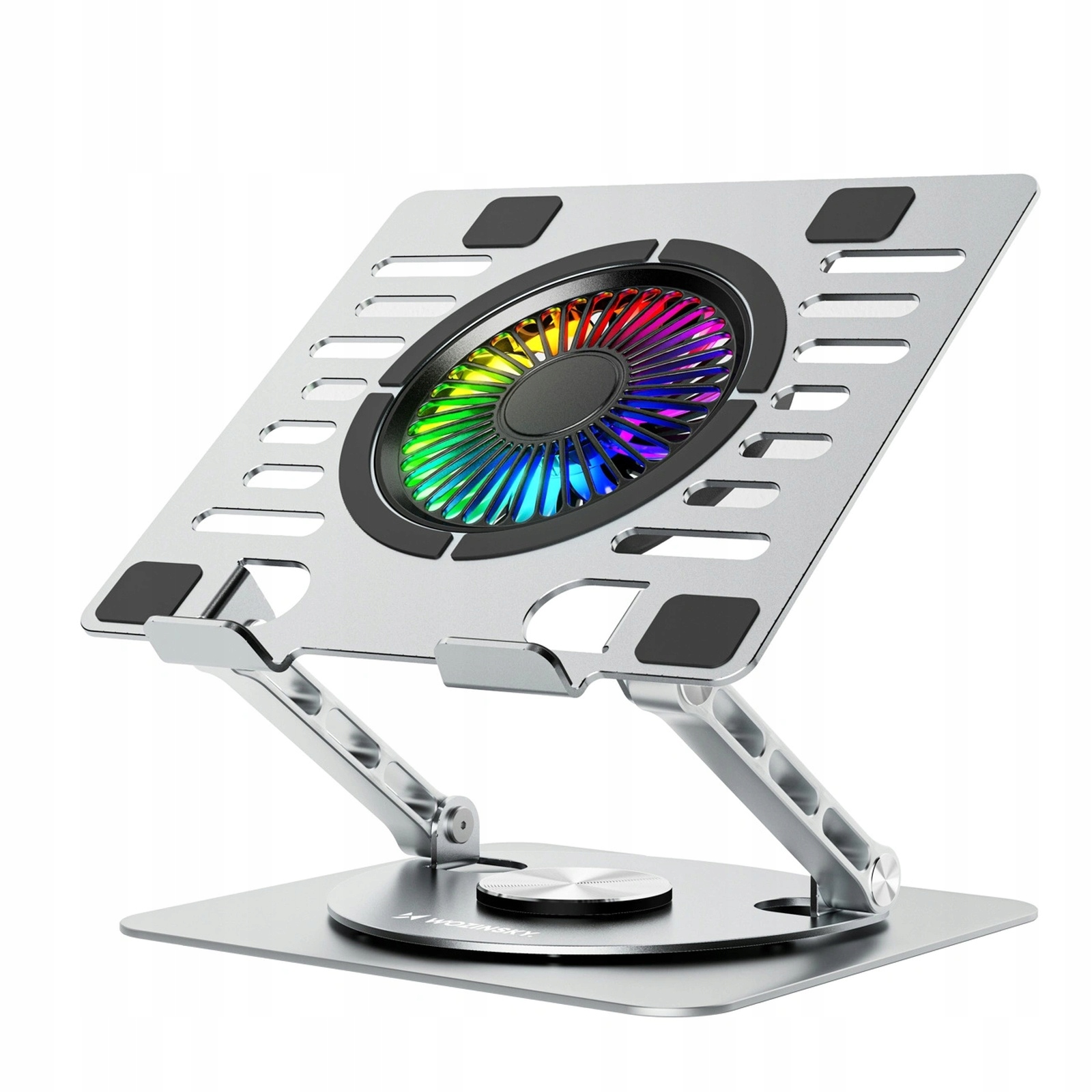 Chladicí podložka s rotací 360 pro notebook a tablet Rgb stříbrná