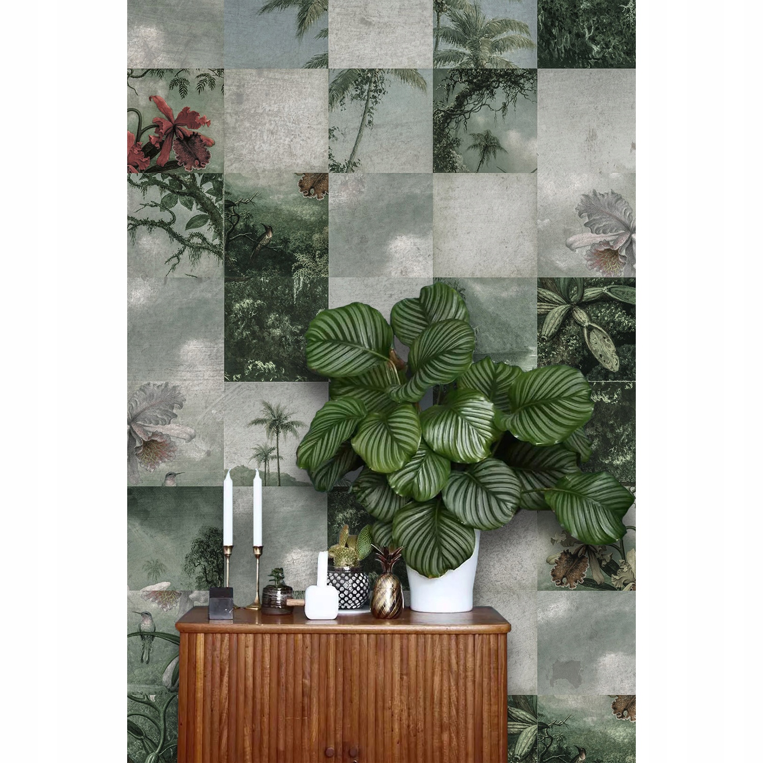 

Fototapeta ścienna Tropikalny patchwork 250x250 cm