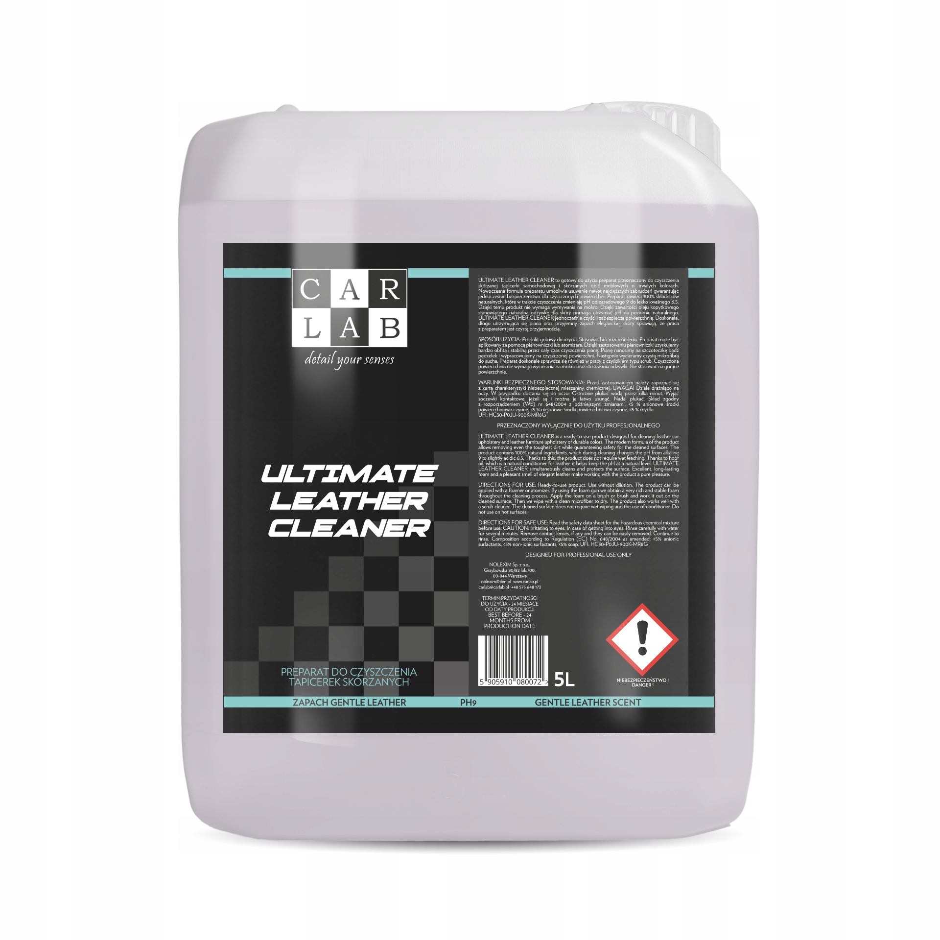 Carlab Ultimate Leather Cleaner 5L prípravok na čistenie pokožky