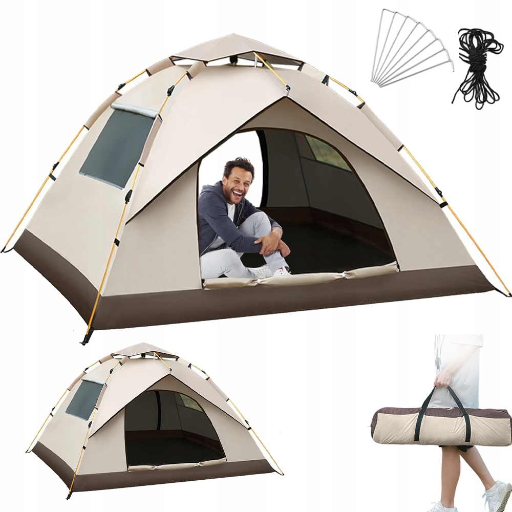 Skládací Stan Pro 3 Osoby Pro Kempování, Odolný A Pevný