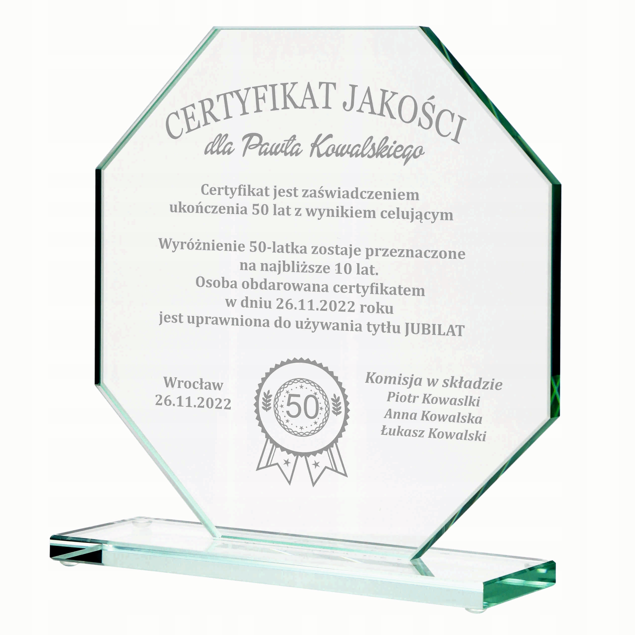 Statuetka Urodzinowa z Grawerem na 18 30 40 50 60 urodziny