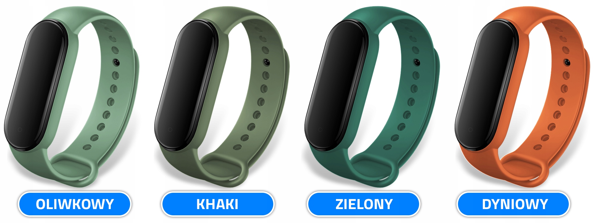 PASEK OPASKA do XIAOMI MI BAND 5/6/7 -DUŻO KOLORÓW Materiał guma