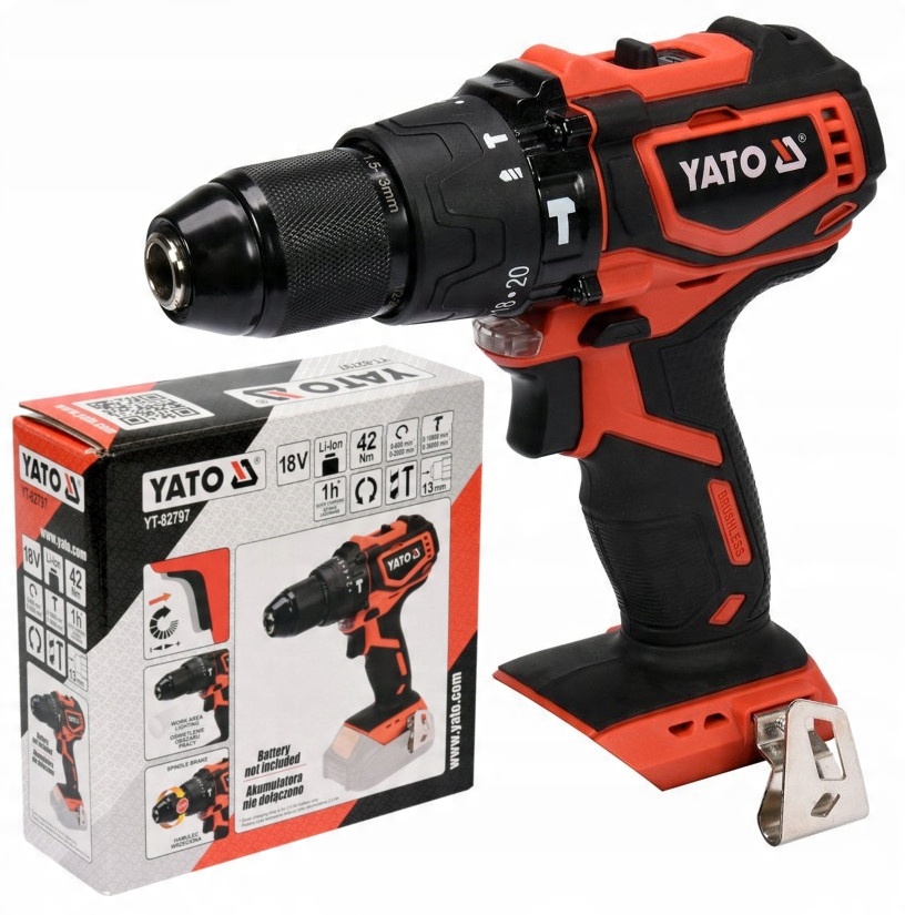 

Wiertarko-wkrętarka Udar Bezszczotkowa 42NM Yato