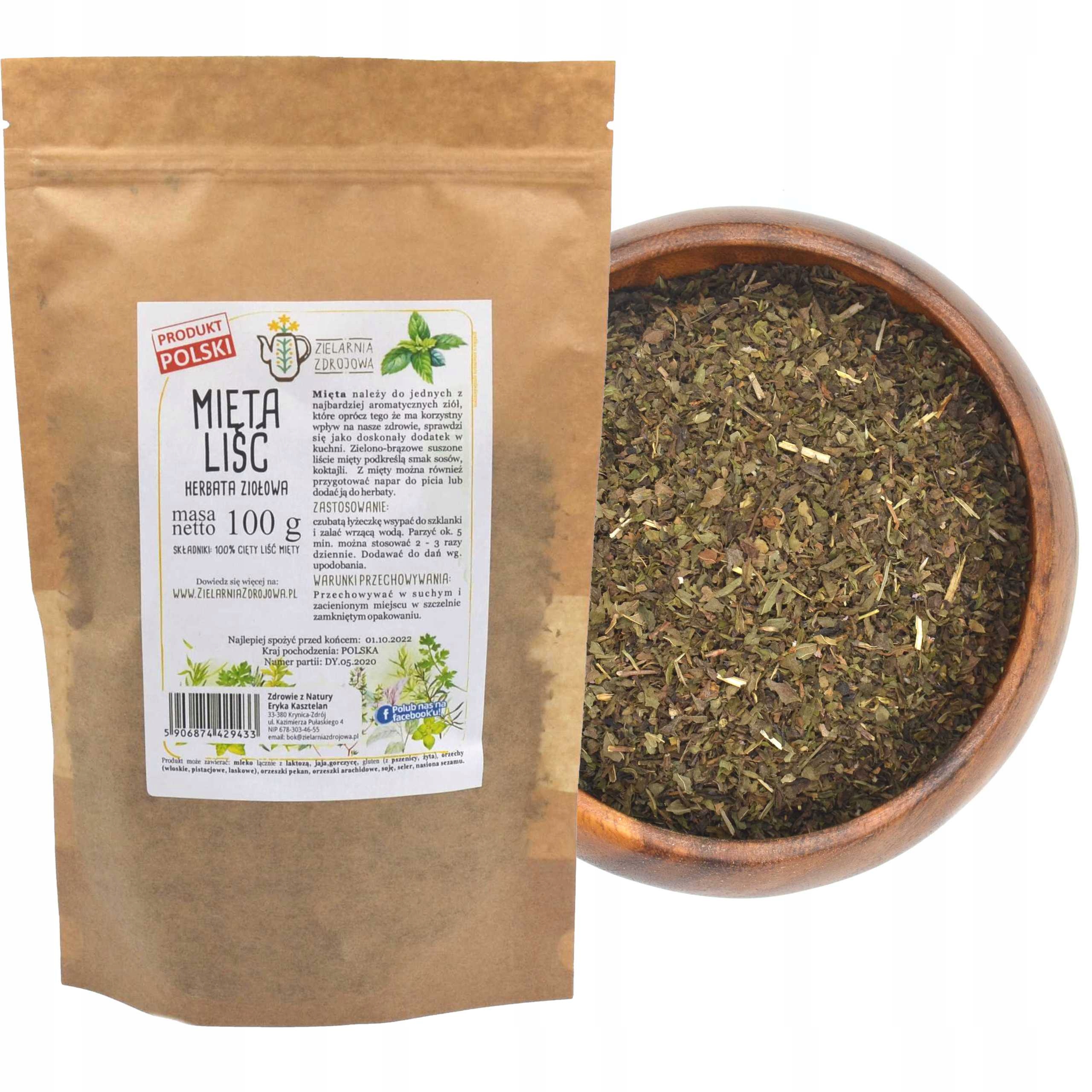 

Mięta Liść Suszony Naturalna Świeża 100g