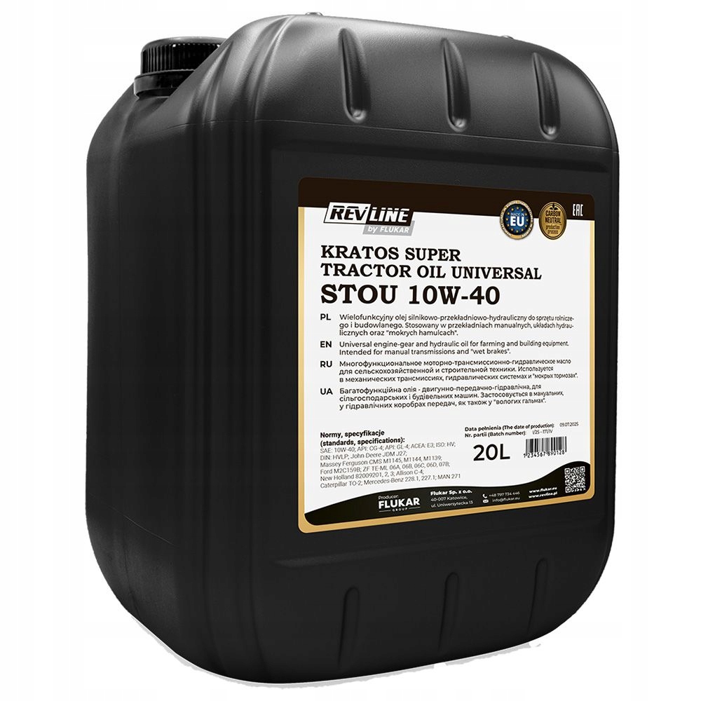 Olej Revline Kratos Stou 10W40 20L Api CG-4