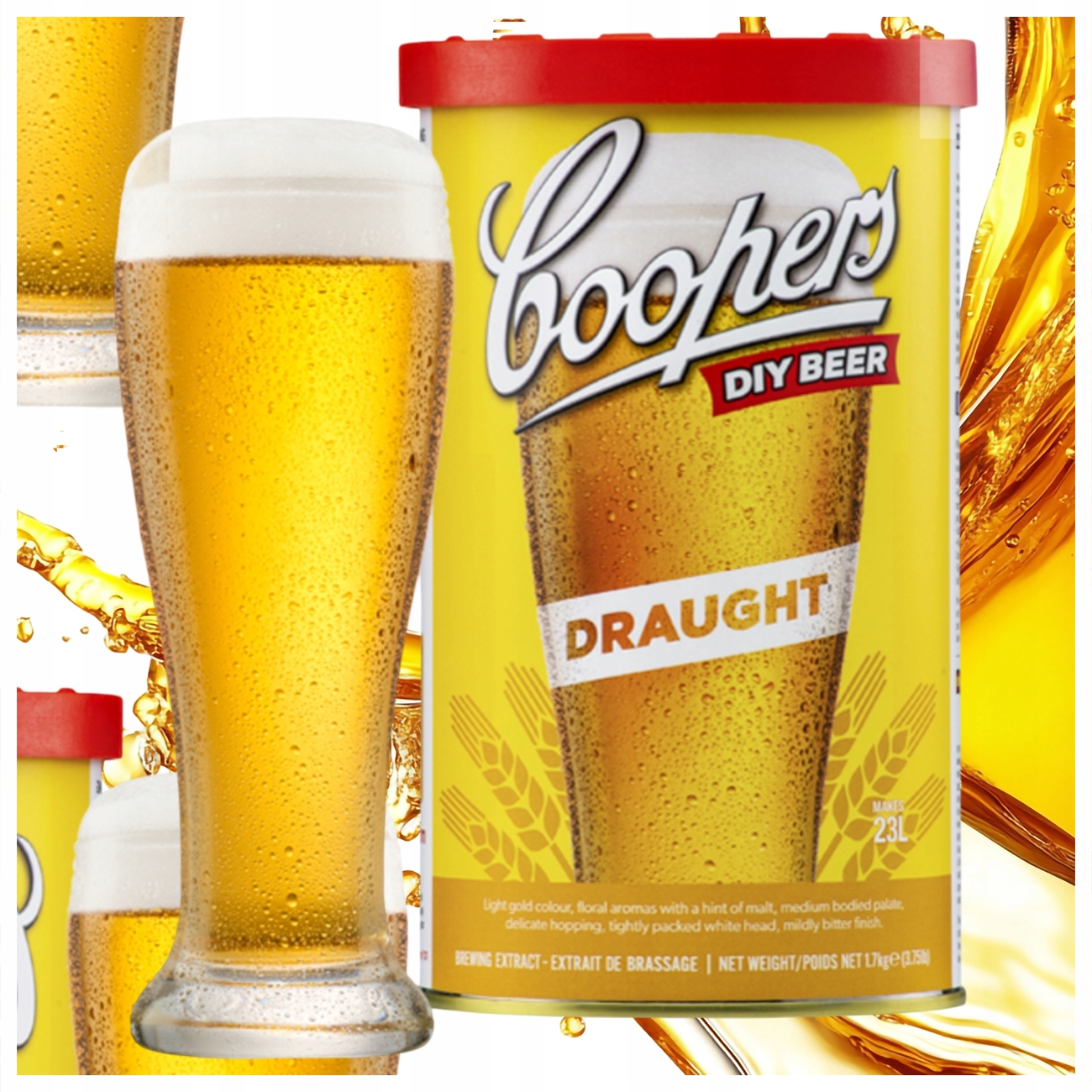 PIWO BREWKIT COOPERS 23LITRY DRAUGHT SŁÓD DROŻDŻE KONCENTRAT DO PIWA