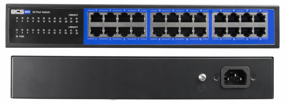 BCS-B-S24G Switch Sieciowy Przełącznik 24xRJ45 Gigabit 1GBPS Ethernet Rack