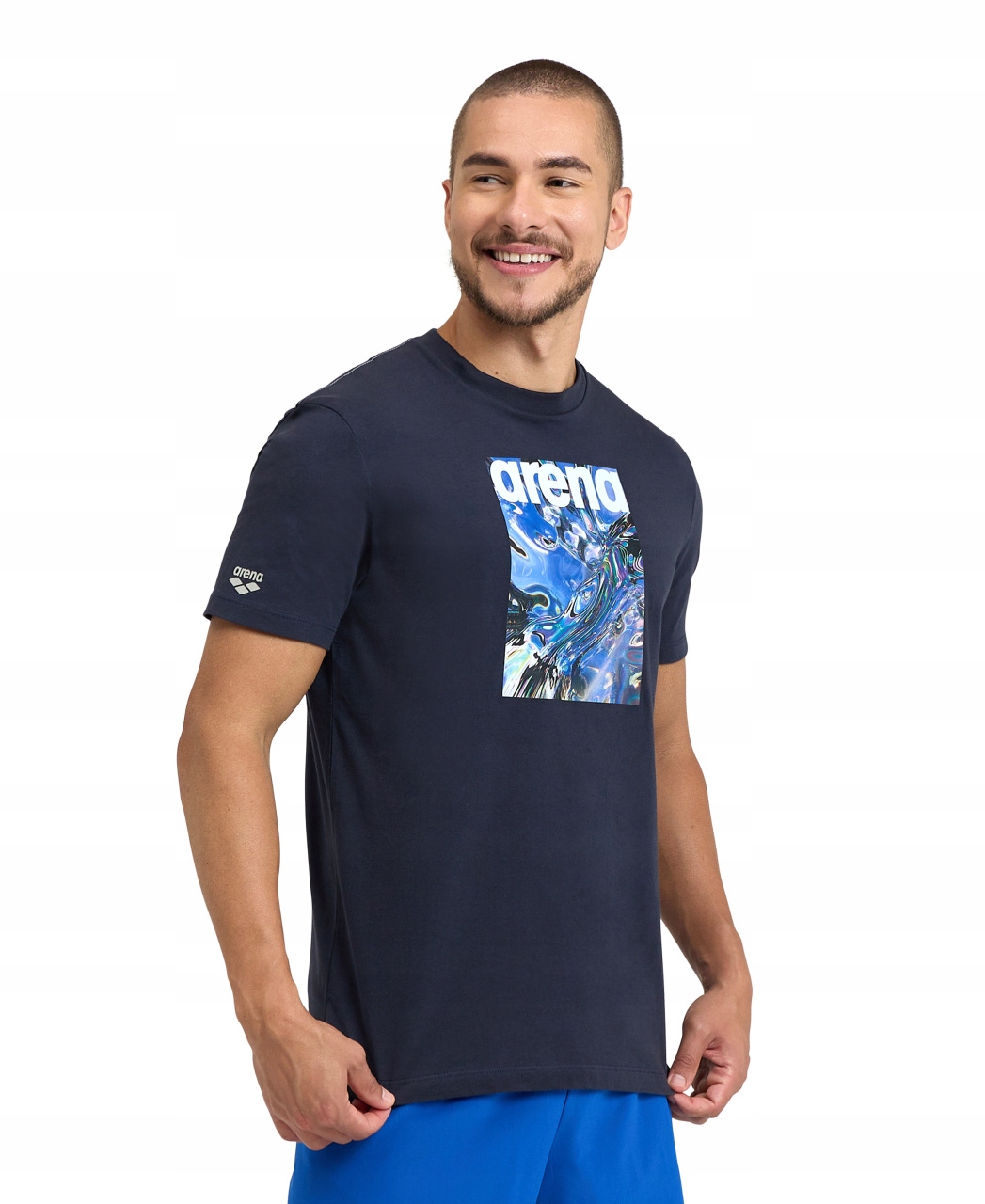 Tričko Arena Pánské Tričko Solid Cotton Navy M