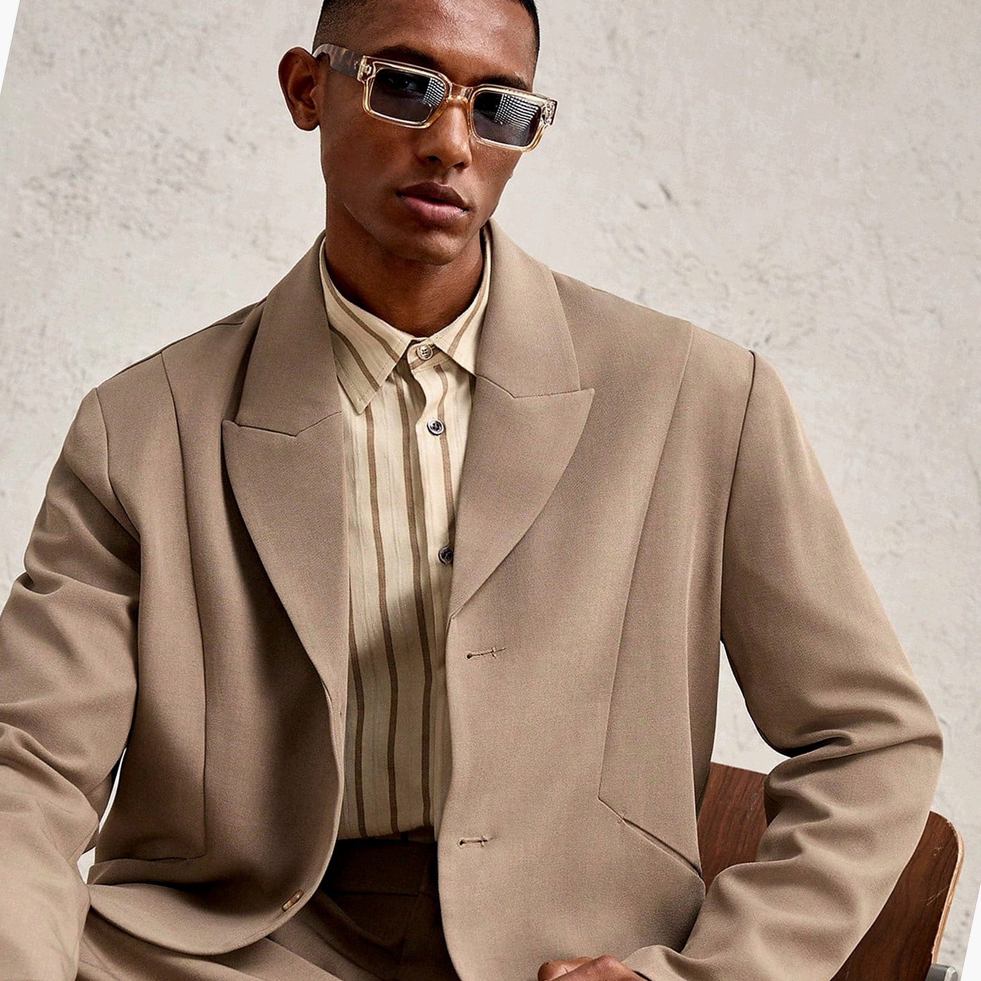 Sako khaki elegantní do kanceláře Aknotic M 38
