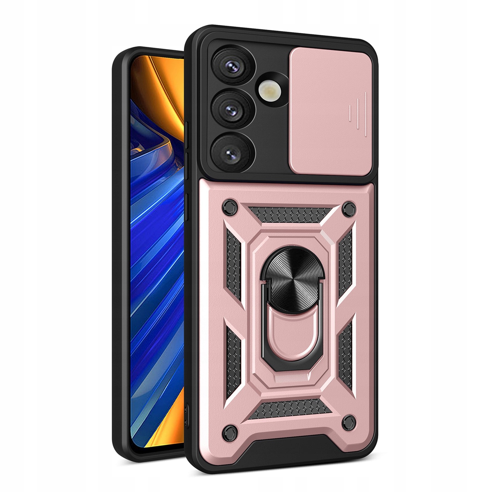 Etui pancerne z osłoną aparatu ringiem do Samsung Galaxy S25 Hybrid Armor C