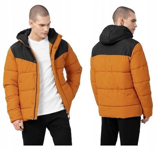 4F Pánská Zimní bunda péřová teplá bunda na každý den TDJAM056 > XL