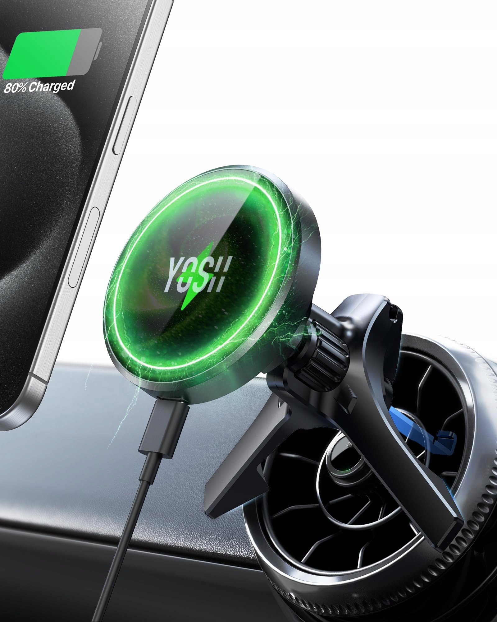 Yosh Držiak do auta MagSafe 15W Nabíjačka pre iPhone