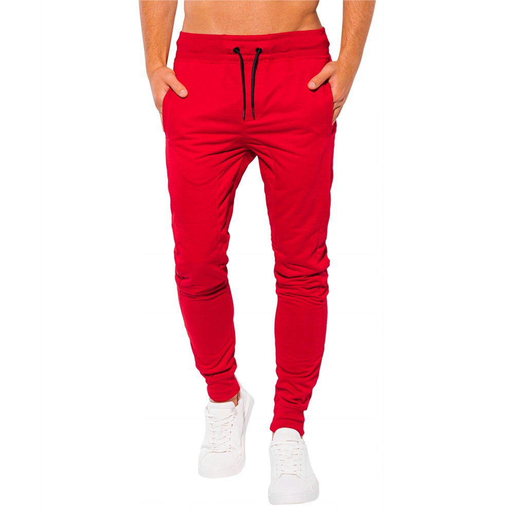 

Spodnie męskie dresowe joggery 989P czerwone XL