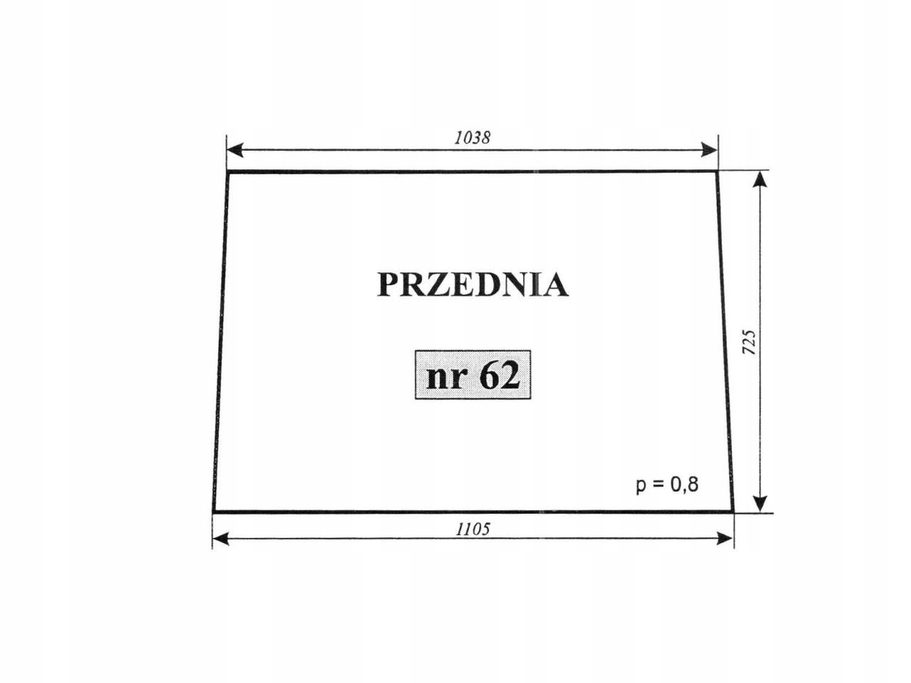 SZYBA PRZEDNIA C-360 CZESKA STARY TYP 62