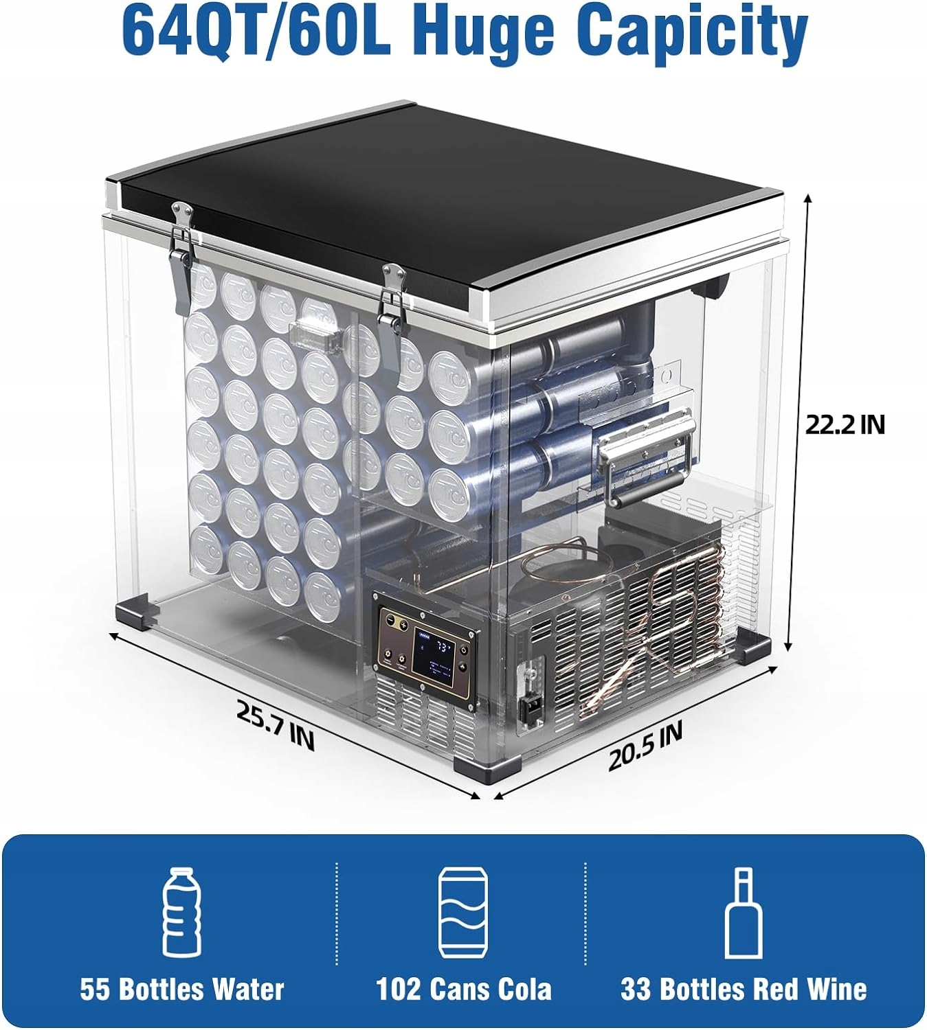 AAOBOSI Lodówka turystyczna samochodowa 60l Marka bez marki