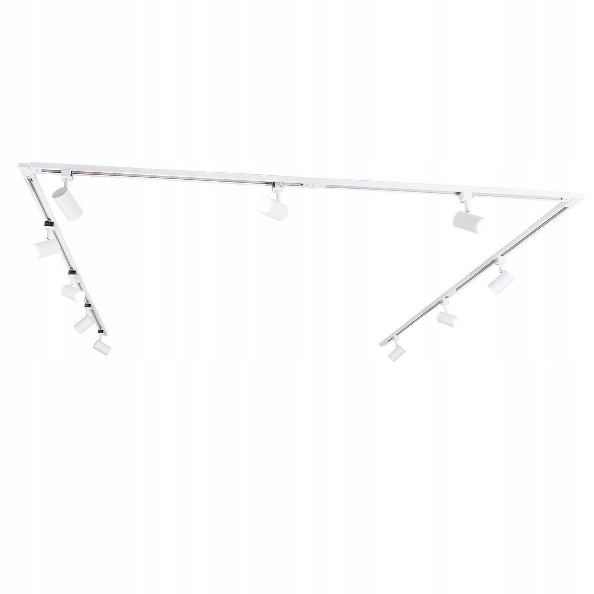 Inteligentny 1-fazowy system oświetlenia szynowego z 10 reflektorami,