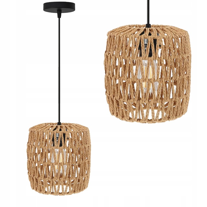 

Lampa Wisząca Pojedyncza Pleciona Boho Sznurek