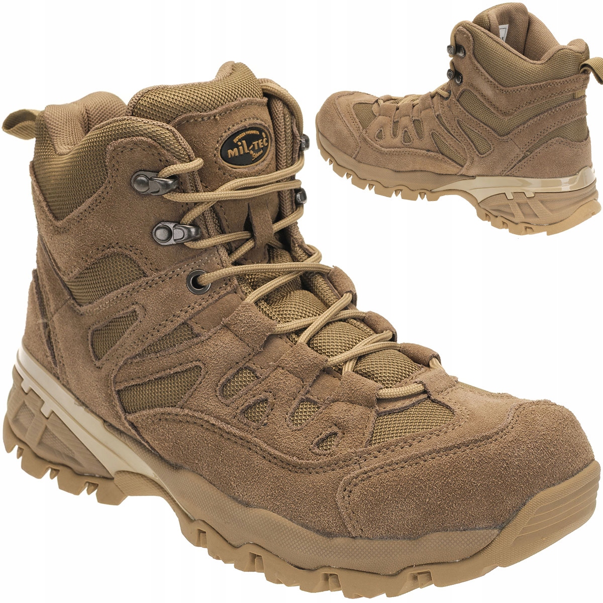 Vojenské trekové boty vysoké kožené Mil-Tec Squad 5" Coyote 47