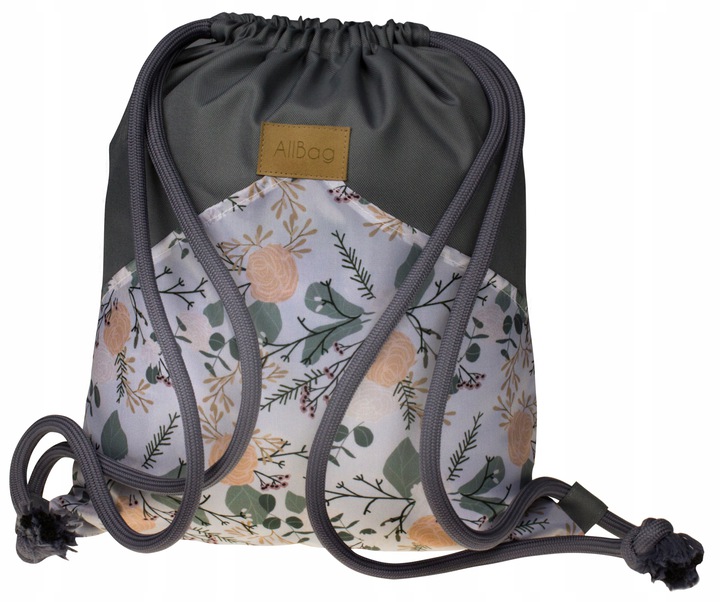 

Plecak Premium szary Boho Allbag Worek kwiaty