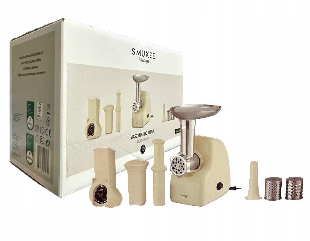 Mlýnek na maso Smukee Vintage ecru 500 W 16 dílů