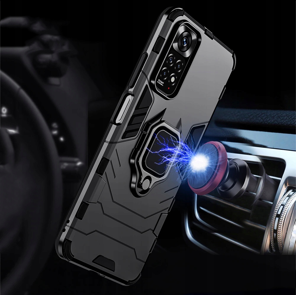 ETUI PANCERNE RING do Redmi Note 11 11S +2 x SZKŁO Marka Inna