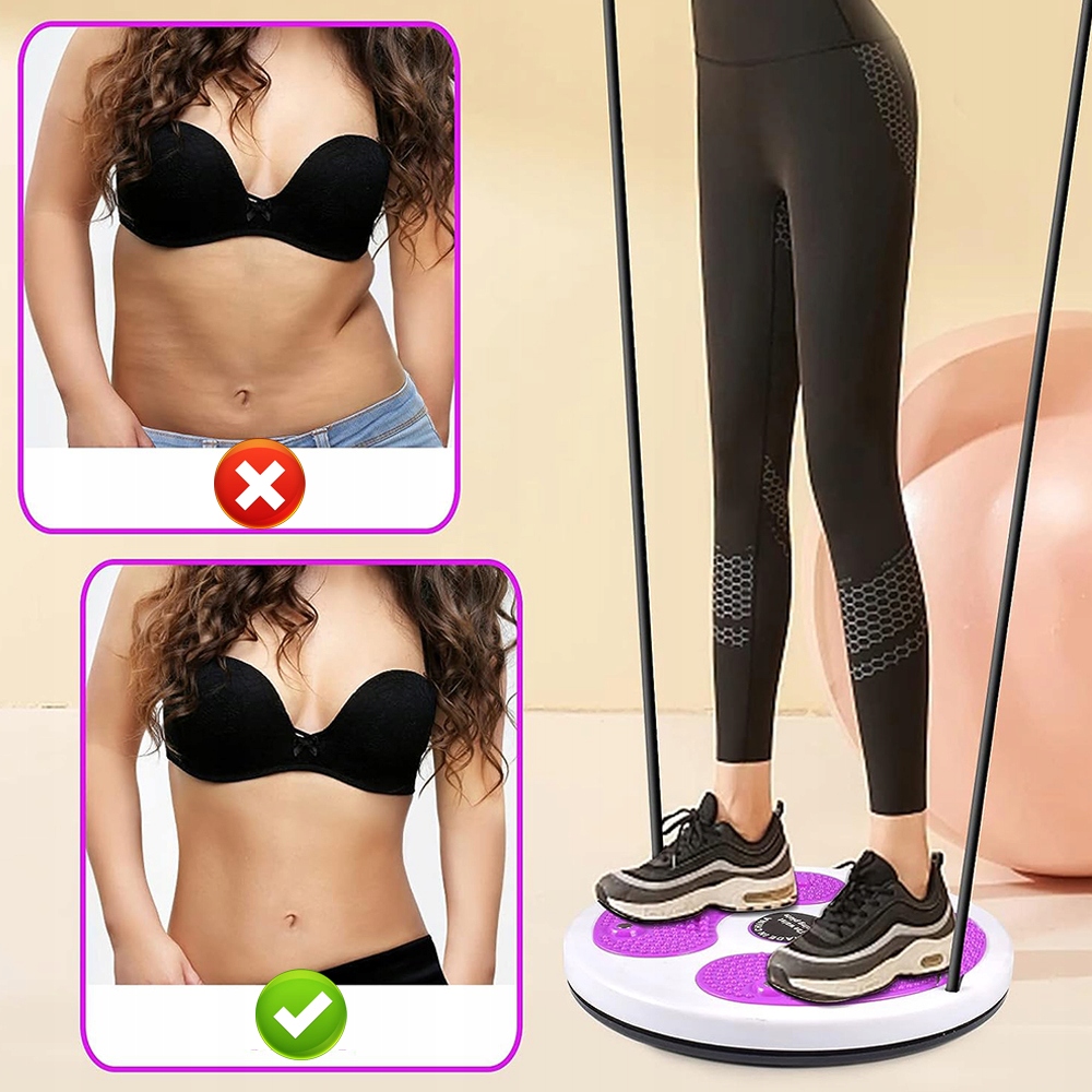 OBROTOWY DYSK WYSZCZUPLAJĄCY TALIĘ DESKA DO ĆWICZEŃ MASAŻER STÓP Z LINKAMI Średnica 28 cm